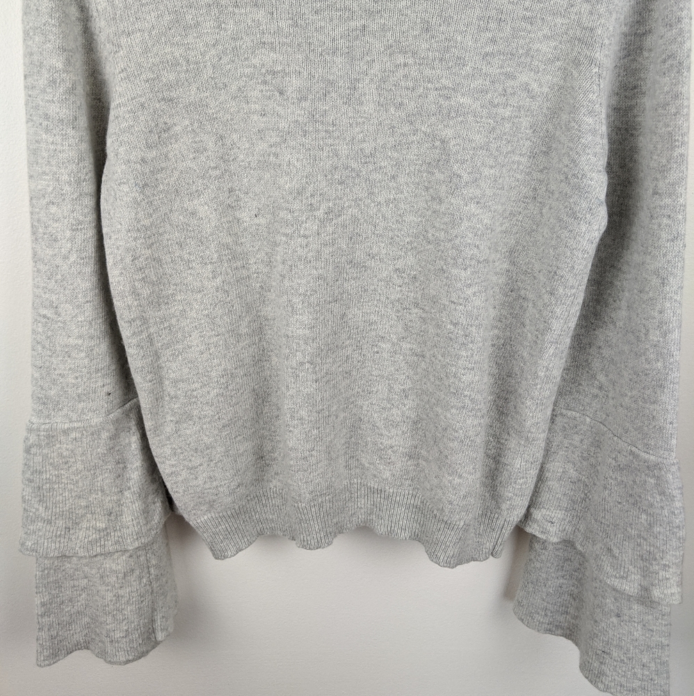J. Crew Mercantile Gray Tiered Bell Sleeve Sweater - Picture 4 of 7